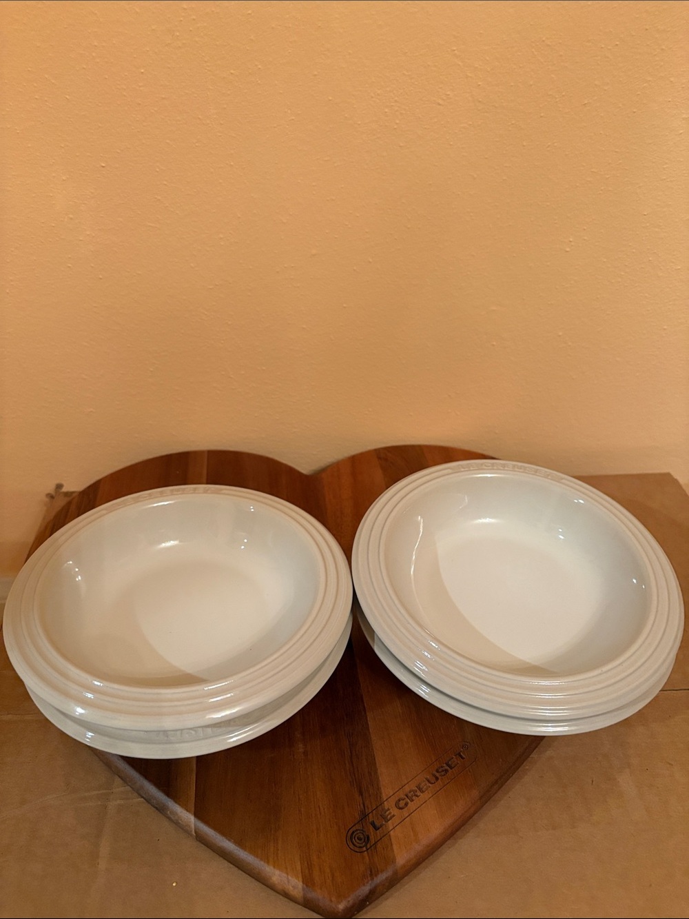 Le Creuset Cream Stoneware Bowls - Set of 4, Meringue - Picture 9 of 11